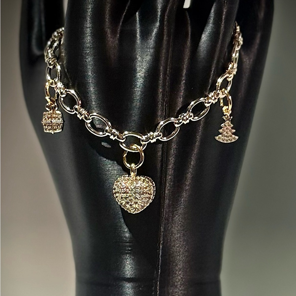 Gold Christmas Charm Bracelet